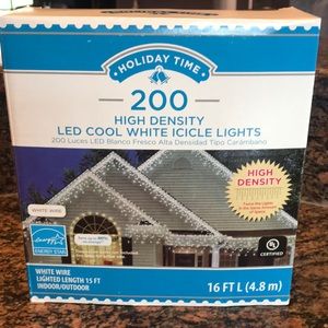 New Holiday Time LED Cool White Icicle Lights $40!